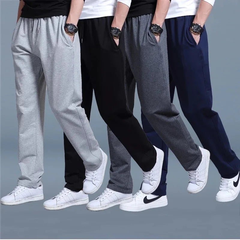 Casual Men's Pants Spring and Summer Slim-fit Thin Fashion Ice Silk Straight Pants Men's Jogger Nylon Quick-drying Sports Pants