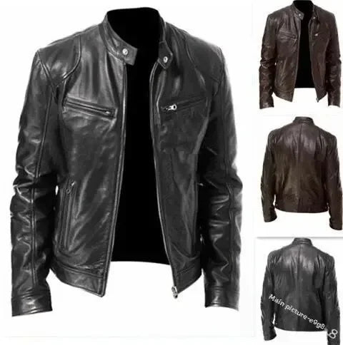 New Fashionable PU Leather Men's Casual Jacket Autumn/Winter