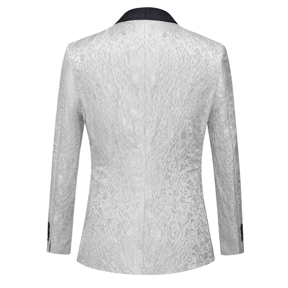 Men's Paisley Tuxedo Jacket One Button Dress Suit