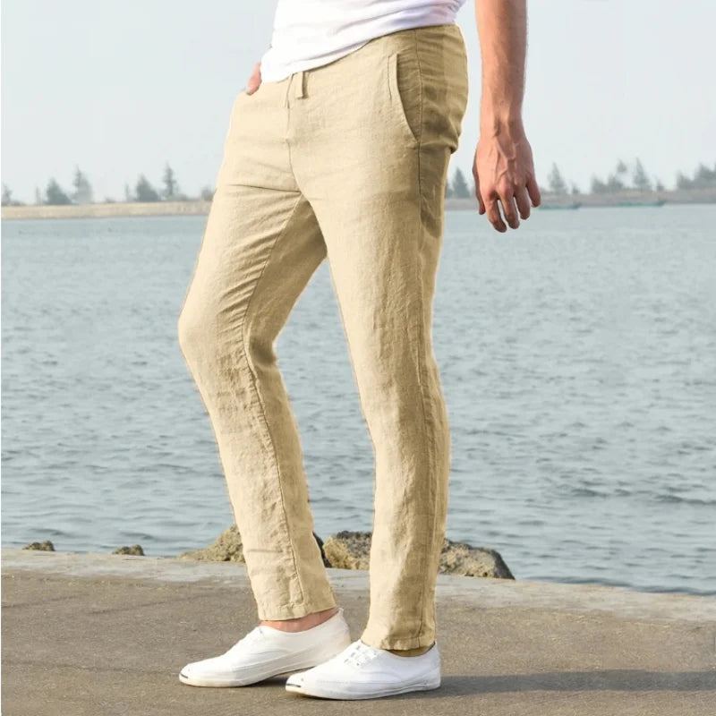 Men's Cotton Linen Pants Joggers Sweatpants