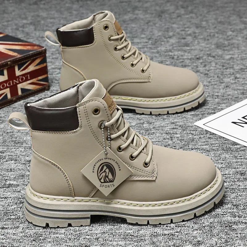 Booties for Men Motorcycle Boot Mens Shoes Original Men's Sneakers Man Offers Free Shipping Military Coturnos Timberlands Boots