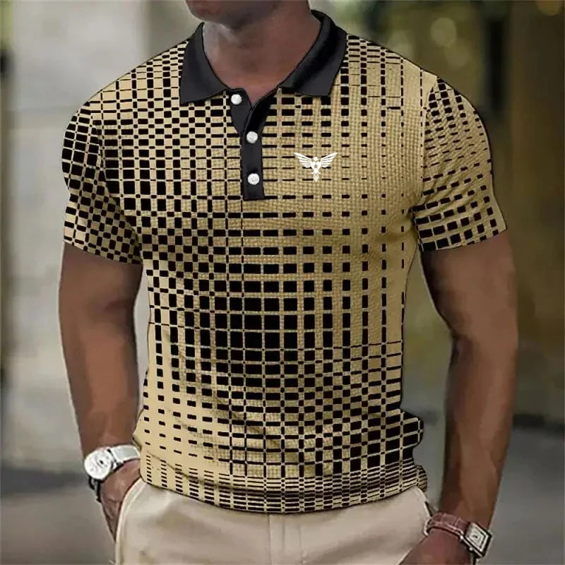 Men's Polo T-Shirt Graphic Prints Turndown Outdoor Street
