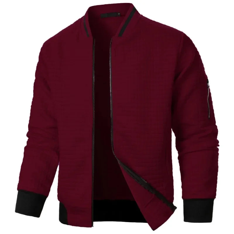 New Men's Long Sleeve Zipper Jacket Stand Up Sweatshirts Outdoor