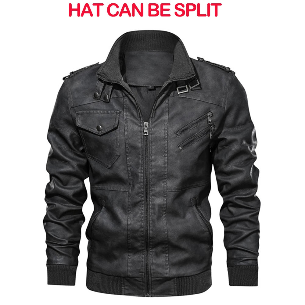 New Men's Leather Jackets Autumn Casual Biker Leather Coats