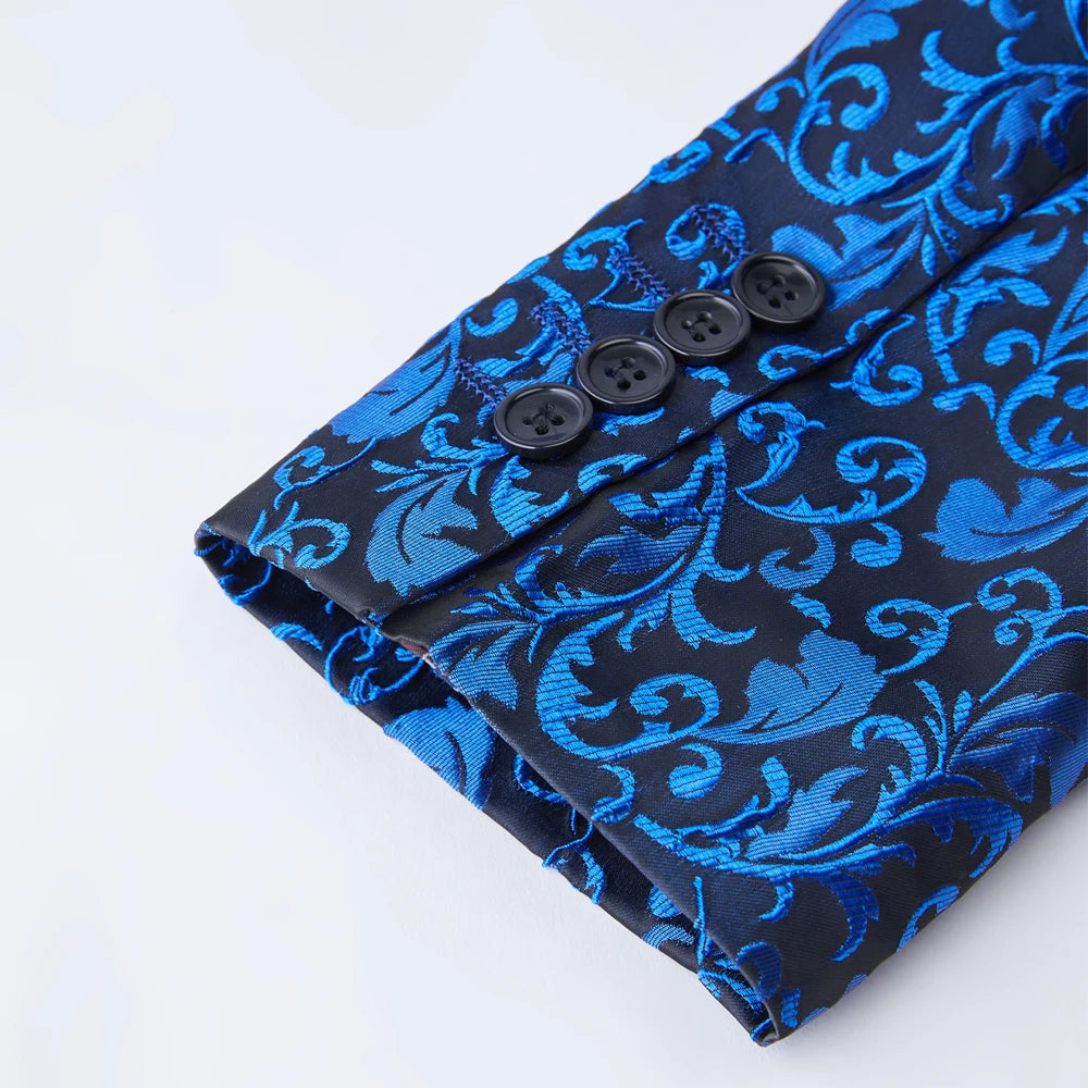 Men's Paisley Tuxedo Jacket One Button Dress Suit