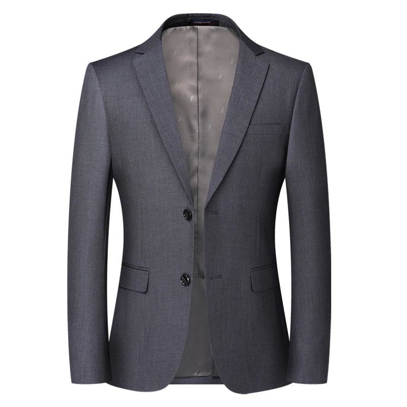 Blazer New Men's Fashion Business Solid Color British Style Professional Work Groom Wedding Dress Best Man Blazer Jacket