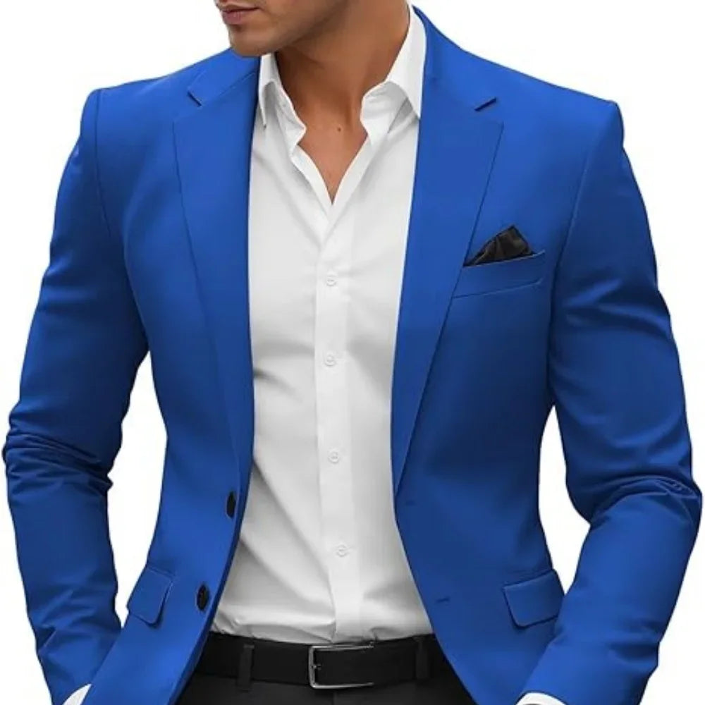 2025 Fashion Suit Jacket Men's Green Jacket Regular Slim Fit Comfortable Pocket Single Button Suit Jacket