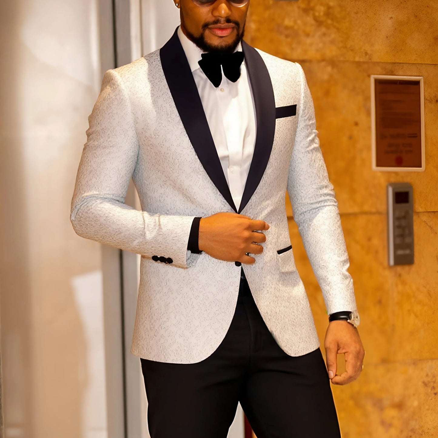 Men's Paisley Tuxedo Jacket One Button Dress Suit