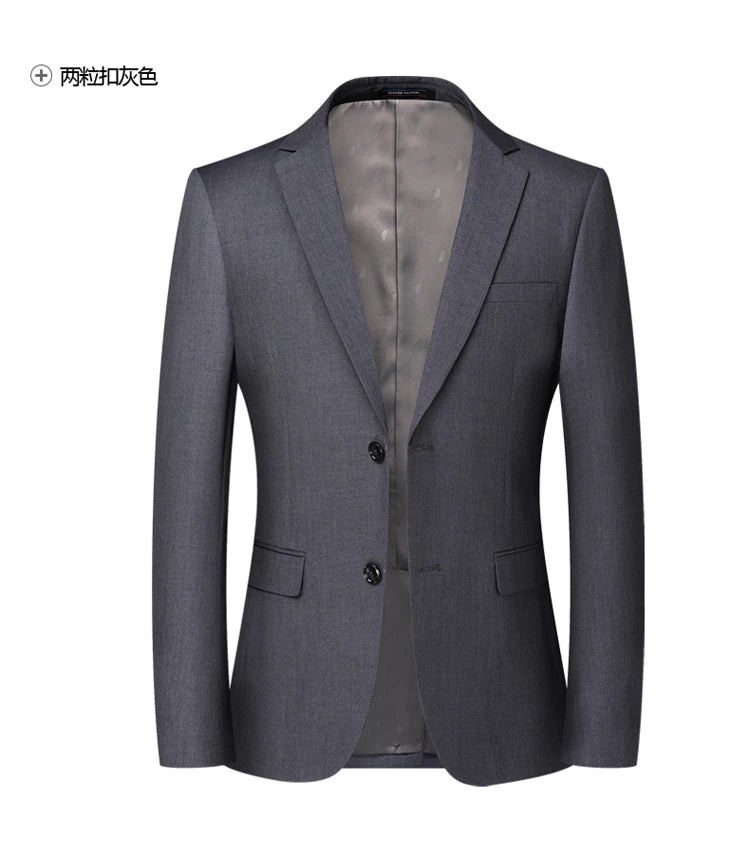 Blazer New Men's Fashion Business Solid Color British Style Professional Work Groom Wedding Dress Best Man Blazer Jacket