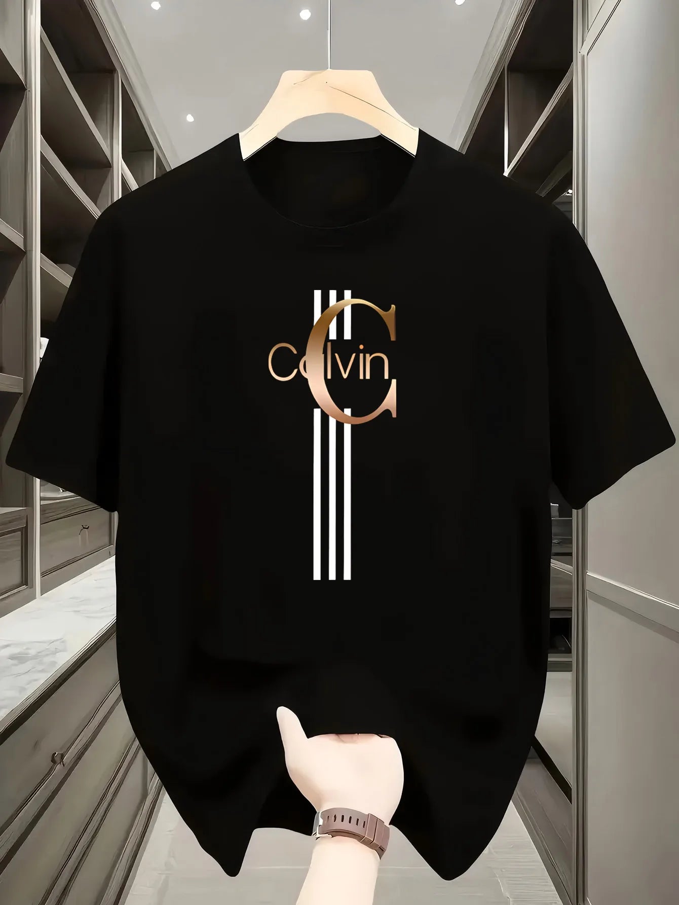 Casual slim fit round neck short sleeved T-shirt top