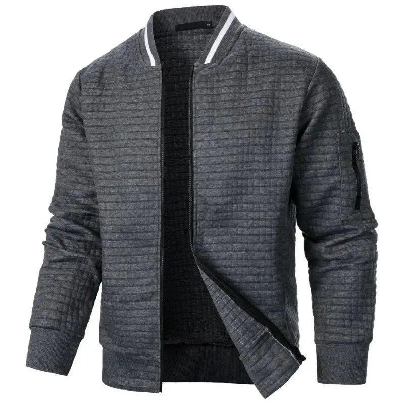 New Men's Long Sleeve Zipper Jacket Stand Up Sweatshirts Outdoor