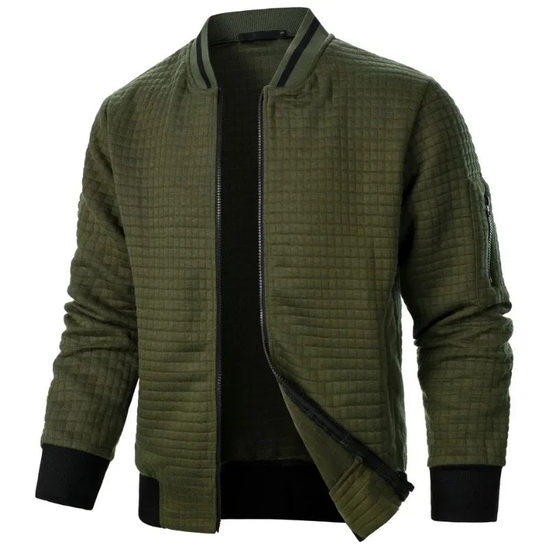 New Men's Long Sleeve Zipper Jacket Stand Up Sweatshirts Outdoor