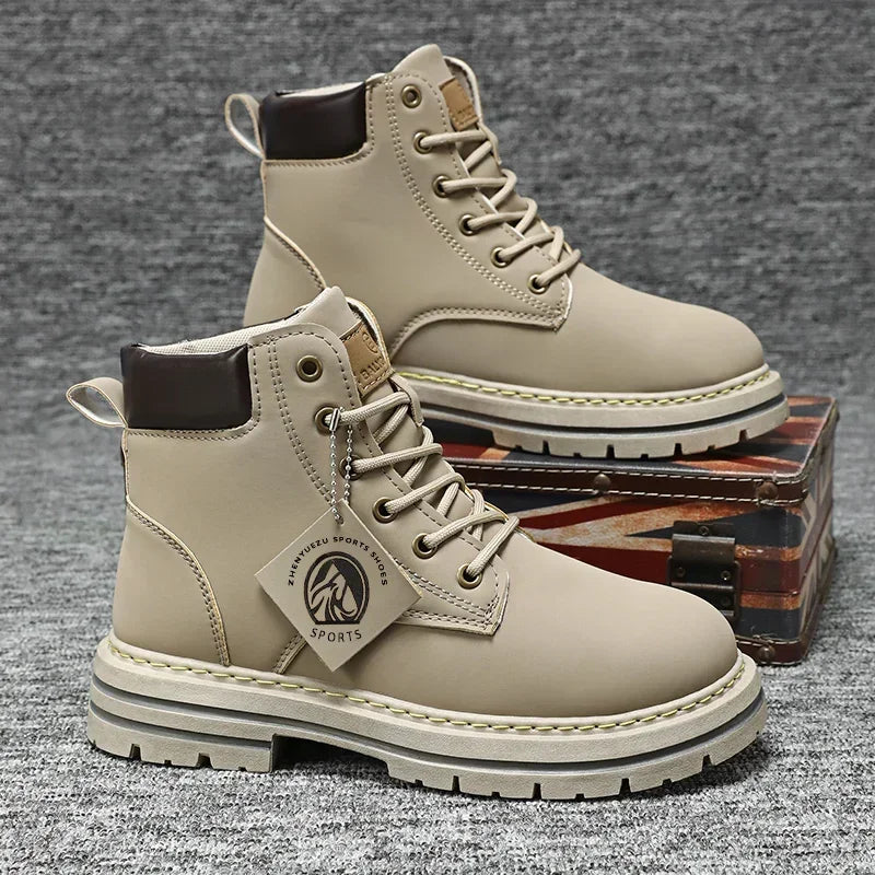 Booties for Men Motorcycle Boot Mens Shoes Original Men's Sneakers Man Offers Free Shipping Military Coturnos Timberlands Boots