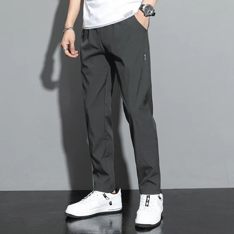 Men's Pants New Black Gray Casual Pants Outdoor Elastic