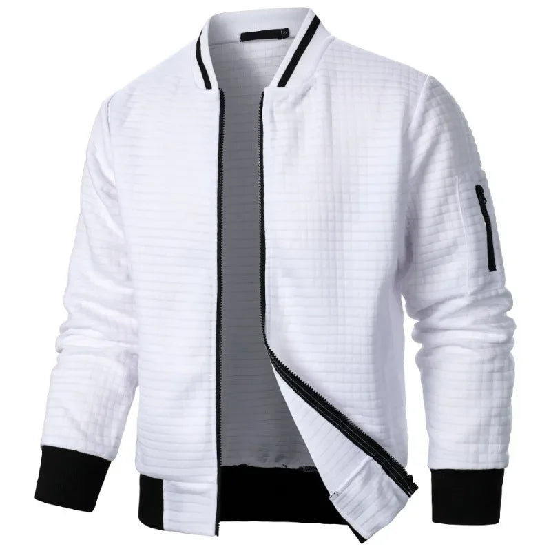 New Men's Long Sleeve Zipper Jacket Stand Up Sweatshirts Outdoor