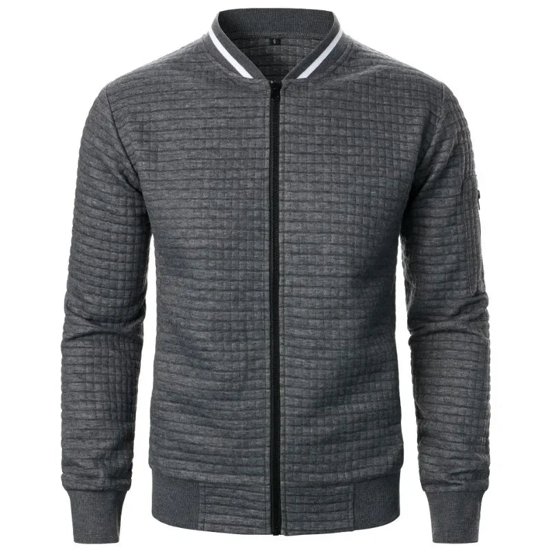 New Men's Long Sleeve Zipper Jacket Stand Up Sweatshirts Outdoor