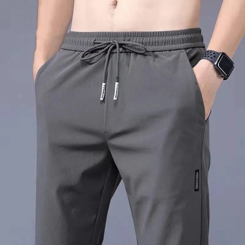 Men's Pants New Black Gray Casual Pants Outdoor Elastic