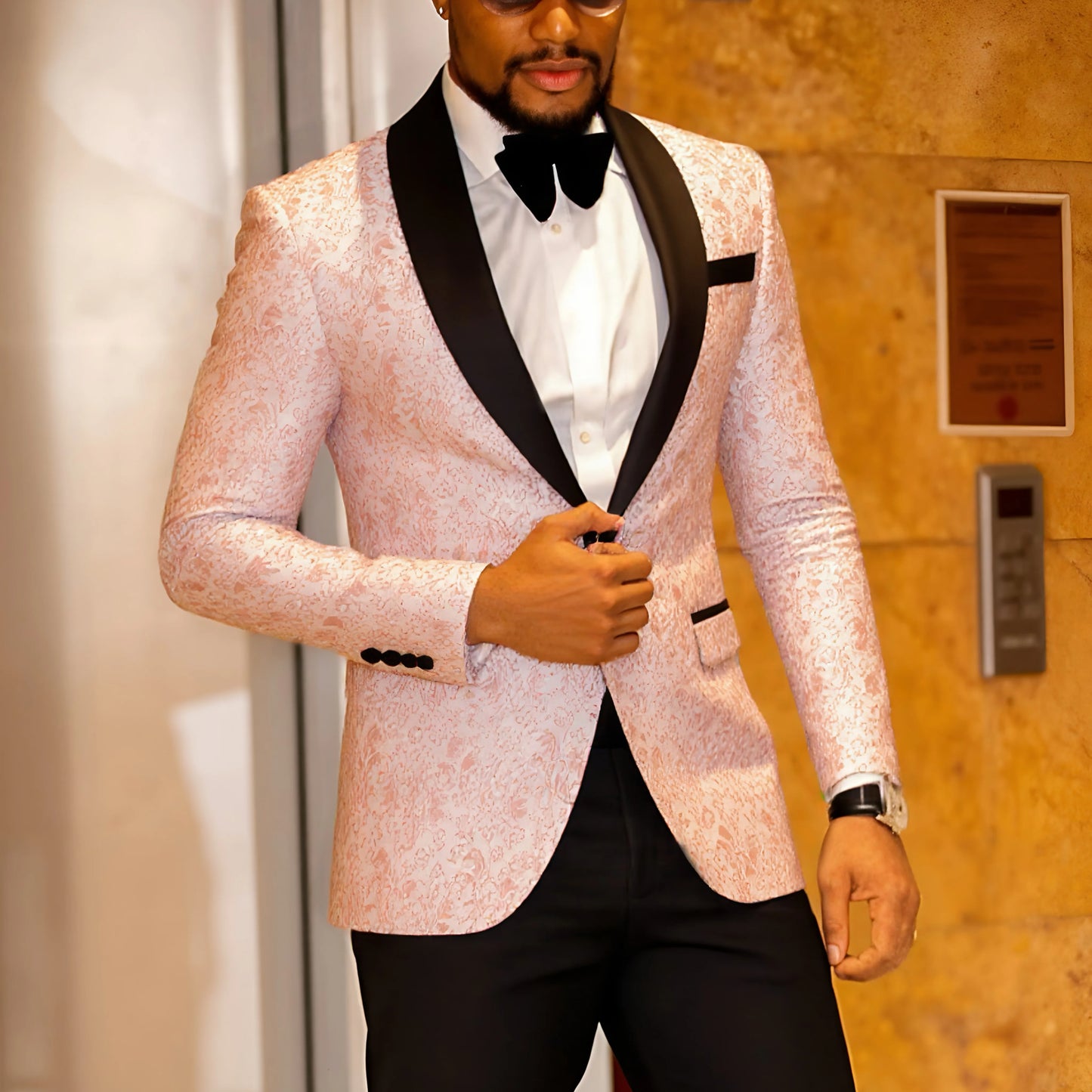 Men's Paisley Tuxedo Jacket One Button Dress Suit