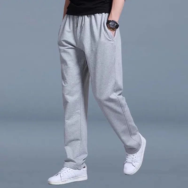 Casual Men's Pants Spring and Summer Slim-fit Thin Fashion Ice Silk Straight Pants Men's Jogger Nylon Quick-drying Sports Pants