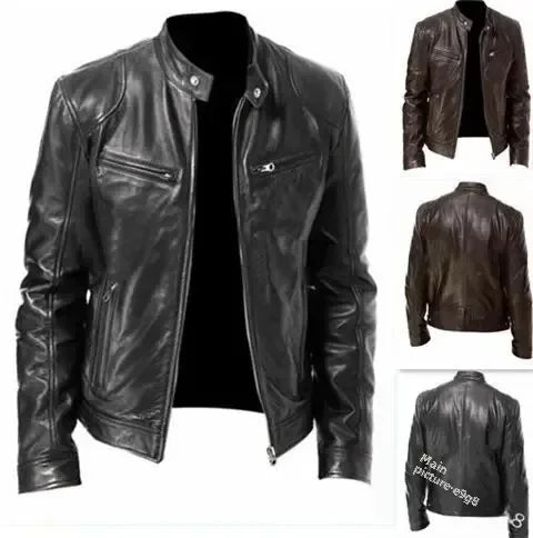 New Fashionable PU Leather Men's Casual Jacket Autumn/Winter
