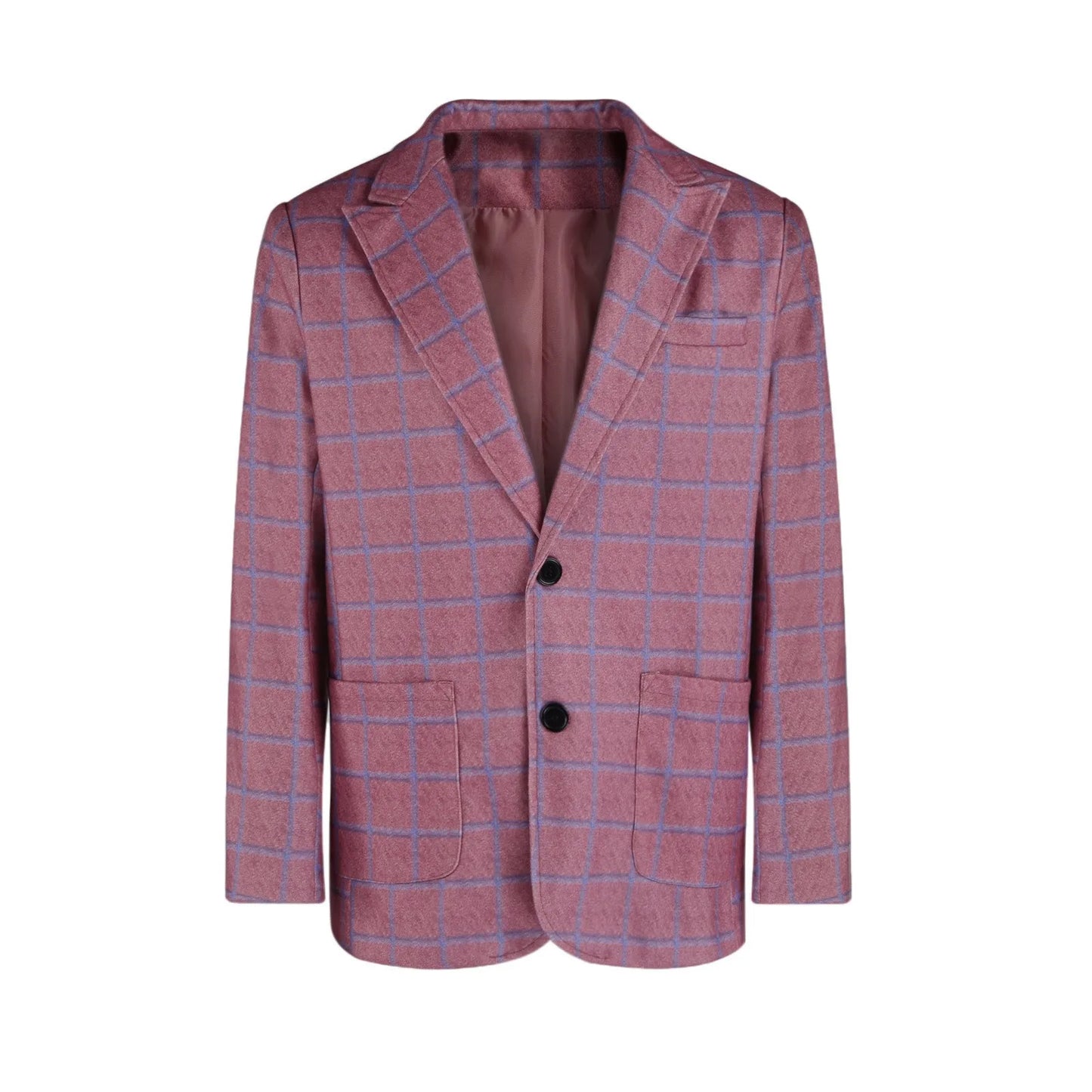 2025 Men's Plaid Blazer Jacket England Style Retro Long Sleeve Business Office Suit Jacket Fashion Simple Outerwear Jacket Male