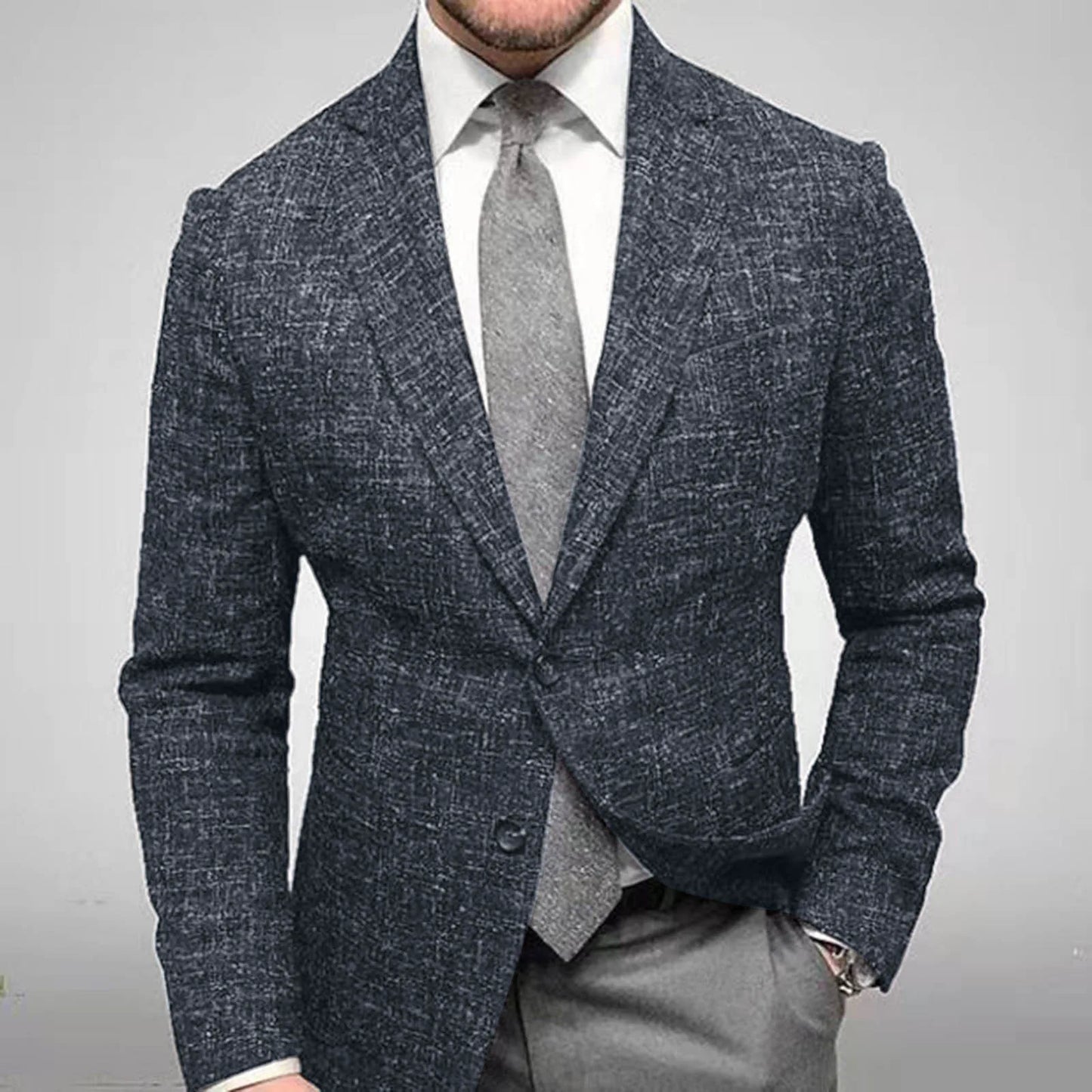 2025 Men's Plaid Blazer Jacket England Style Retro Long Sleeve Business Office Suit Jacket Fashion Simple Outerwear Jacket Male