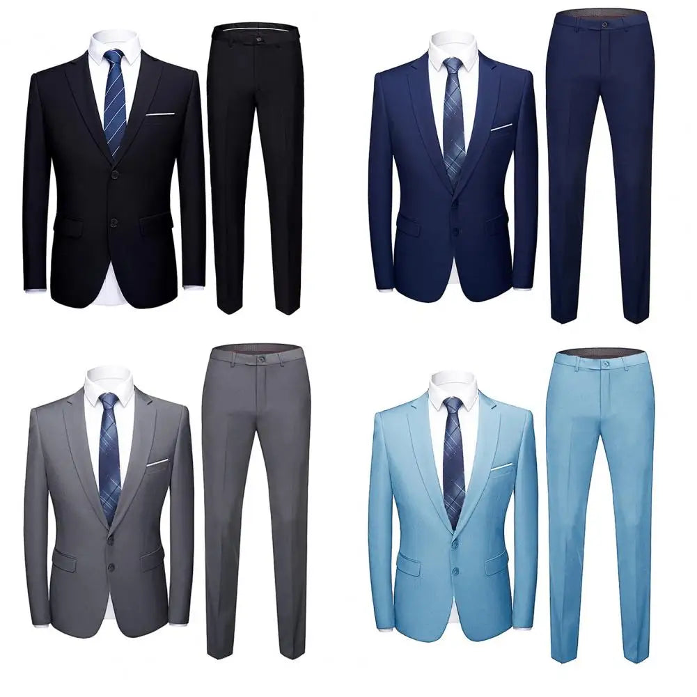 Wedding Suit For Men Set Elegant Blazers Formal 2 Pieces