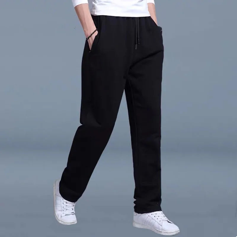 Casual Men's Pants Spring and Summer Slim-fit Thin Fashion Ice Silk Straight Pants Men's Jogger Nylon Quick-drying Sports Pants