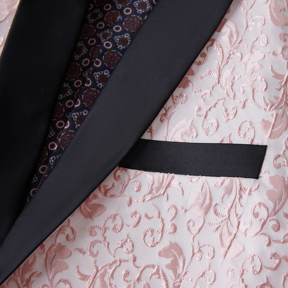 Men's Paisley Tuxedo Jacket One Button Dress Suit