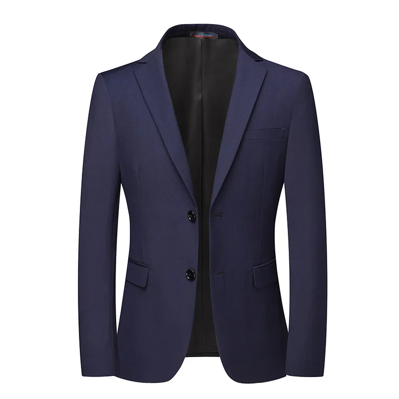 Blazer New Men's Fashion Business Solid Color British Style Professional Work Groom Wedding Dress Best Man Blazer Jacket