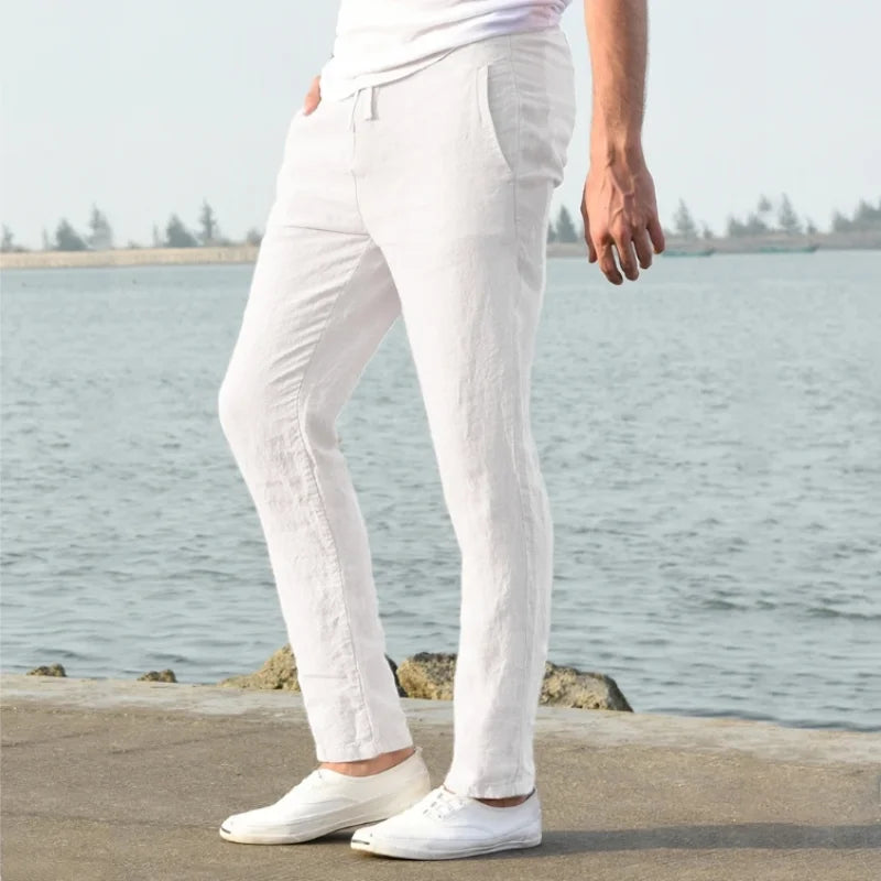 Men's Cotton Linen Pants Joggers Sweatpants