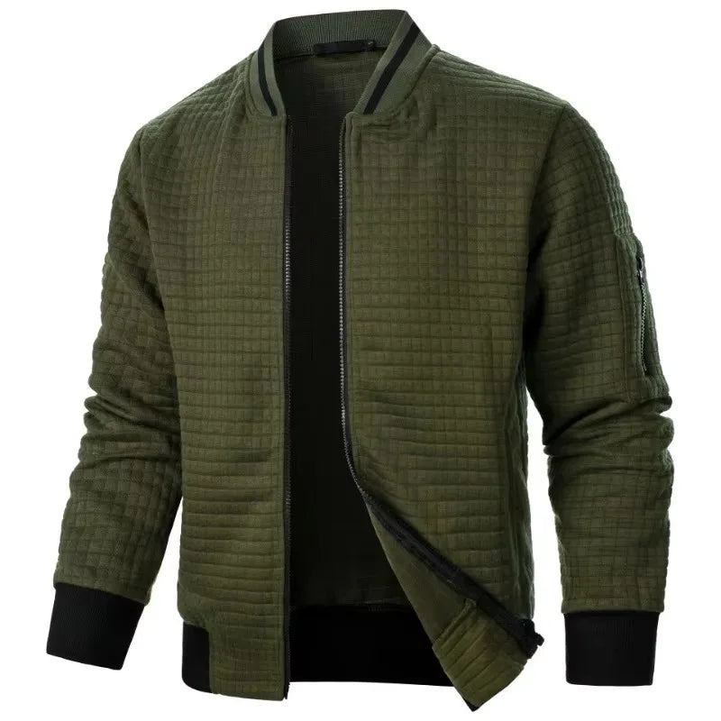 New Men's Long Sleeve Zipper Jacket Stand Up Sweatshirts Outdoor