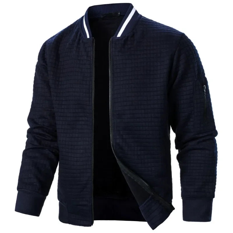 New Men's Long Sleeve Zipper Jacket Stand Up Sweatshirts Outdoor