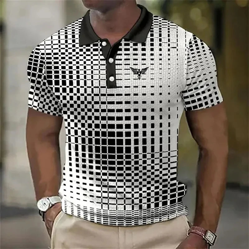 Men's Polo T-Shirt Graphic Prints Turndown Outdoor Street