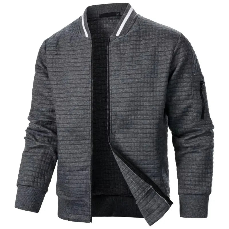 New Men's Long Sleeve Zipper Jacket Stand Up Sweatshirts Outdoor