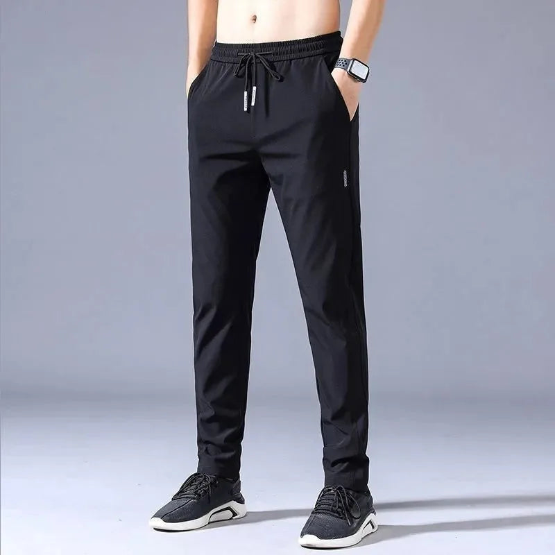 Men's Pants New Black Gray Casual Pants Outdoor Elastic