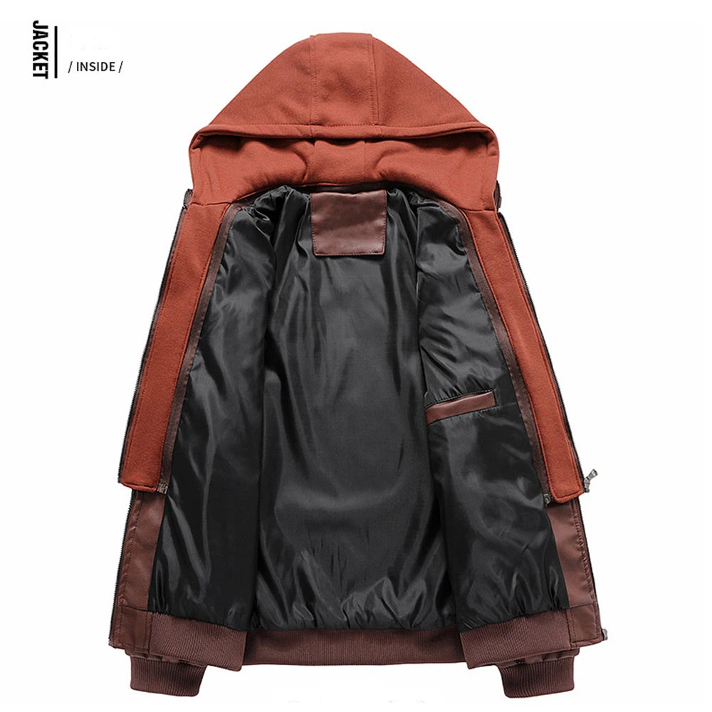 New Men's Leather Jackets Autumn Casual Biker Leather Coats