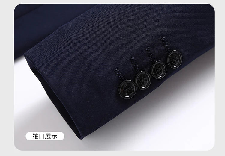 Blazer New Men's Fashion Business Solid Color British Style Professional Work Groom Wedding Dress Best Man Blazer Jacket