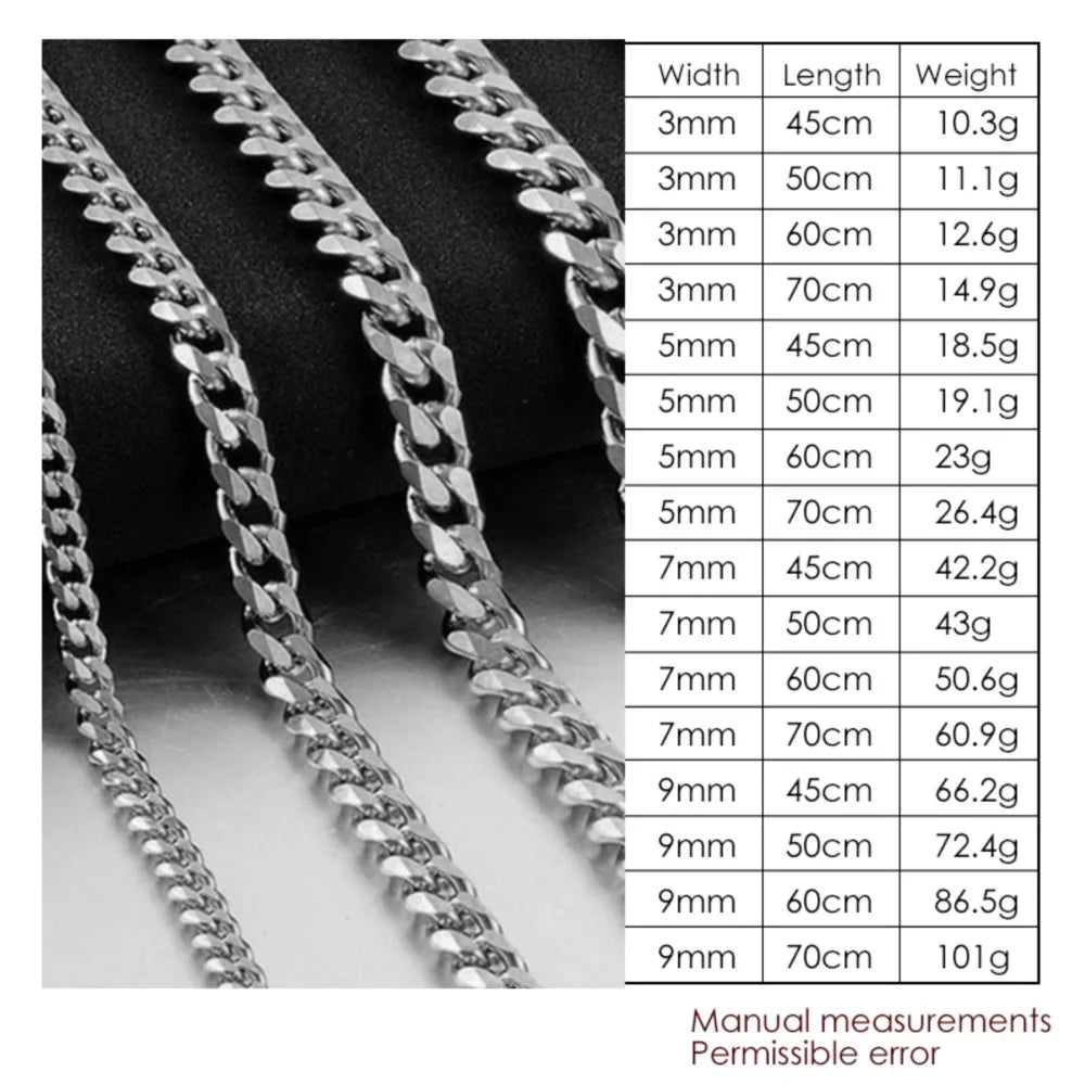 Chains Necklace for Men Basic Simple Rapper's Choker Fashion Jewelry Accessories