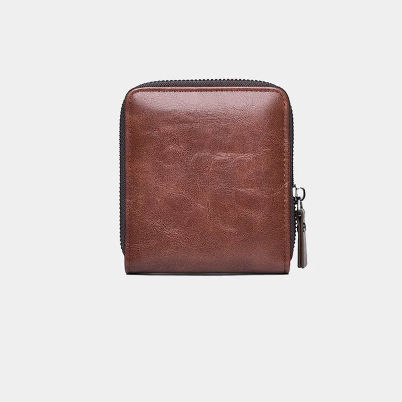 Zipper wallet multifunctional leather wallet credit card holder bag for men and women coin purse