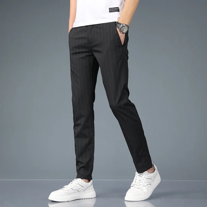 Fashion Casual Pants Men Slim Straight Classic
