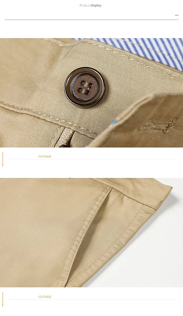 Summer Thin Men's Slim Suit Pants Fashion Business Casual Cotton Green Black Khaki Trousers Male Brand Clothing 30-40