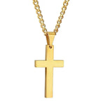 Fashion Necklace for Men Simple Cross Pendant Alloy Necklace Chain Jewelry Christmas Day Gift