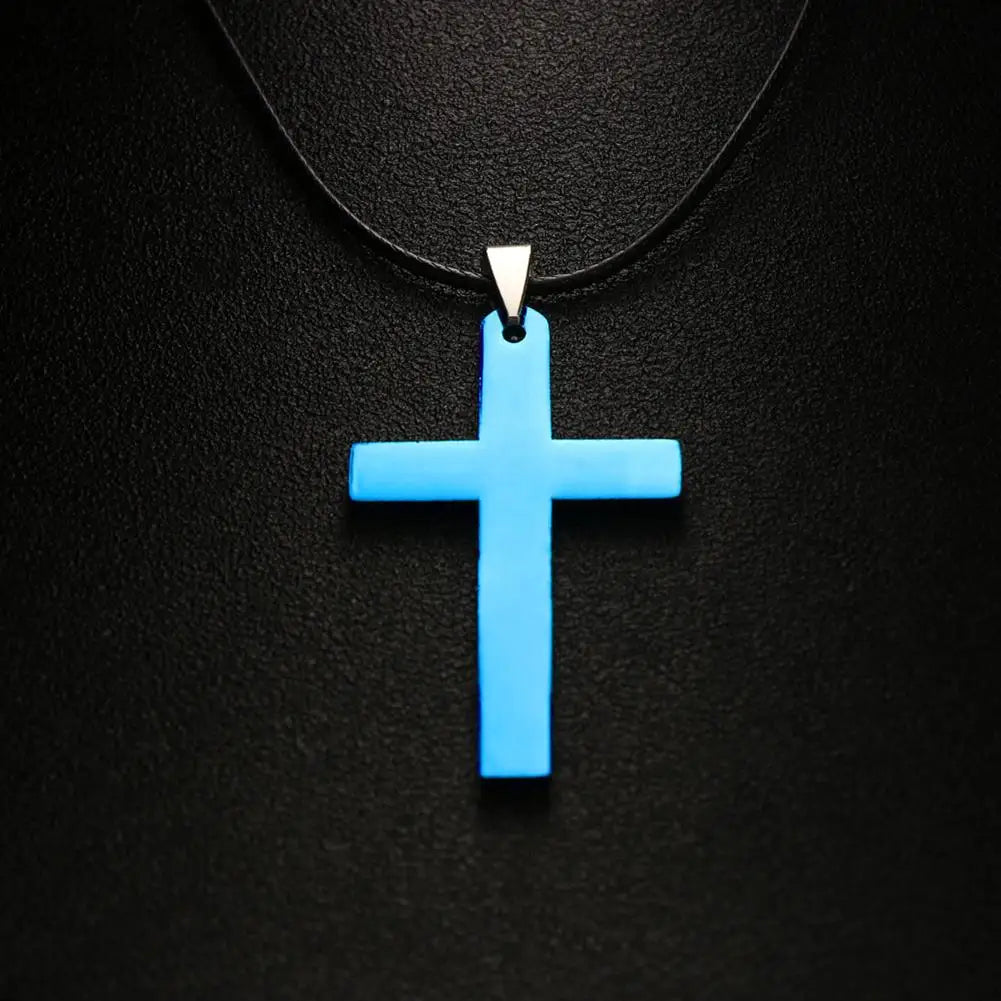 Fashion Necklace for Men Simple Cross Pendant Alloy Necklace Chain Jewelry Christmas Day Gift