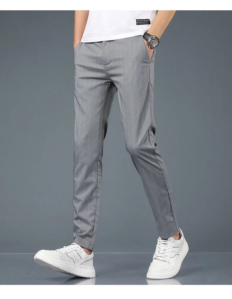 Fashion Casual Pants Men Slim Straight Classic