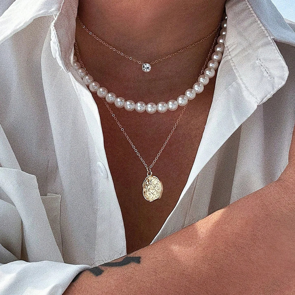 KunJoe 2pcs/set Stainless Steel Metal Rivet Pendant Thin Snake Chain Necklace for Men Punk Silver Color Cuban Link Chain Choker