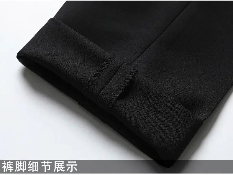 Suits for Men Korean Fashion Long Sleeve Slim Fit Wedding Business Blazer Black