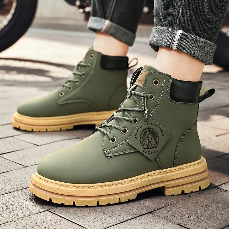 Booties for Men Motorcycle Boot Mens Shoes Original Men's Sneakers Man Offers Free Shipping Military Coturnos Timberlands Boots