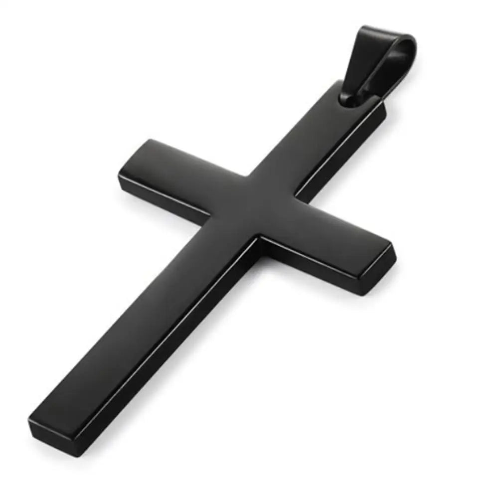 Fashion Necklace for Men Simple Cross Pendant Alloy Necklace Chain Jewelry Christmas Day Gift