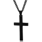 Fashion Necklace for Men Simple Cross Pendant Alloy Necklace Chain Jewelry Christmas Day Gift
